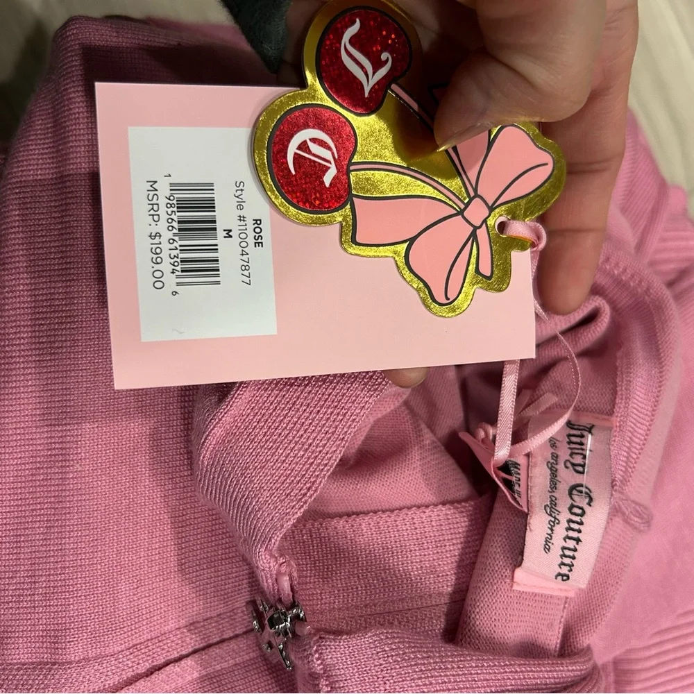 Juicy Couture Pink Knitted Tracksuit Set with Rhinestone Detail